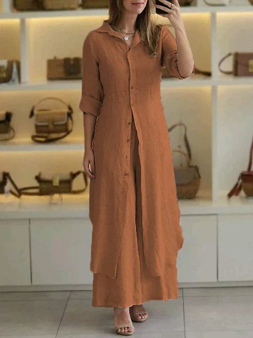 Hilary™ - Casual set van katoen en linnen