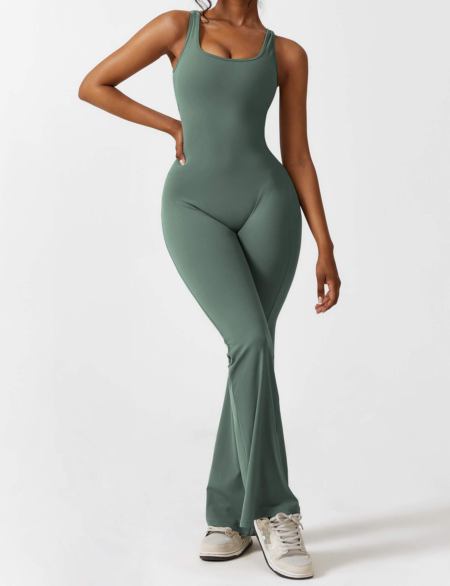 Denise - V-Rug Flared Jumpsuit voor Vrouwen