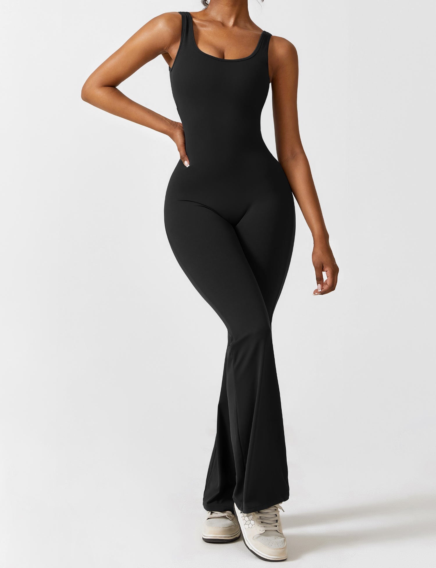 Denise - V-Rug Flared Jumpsuit voor Vrouwen