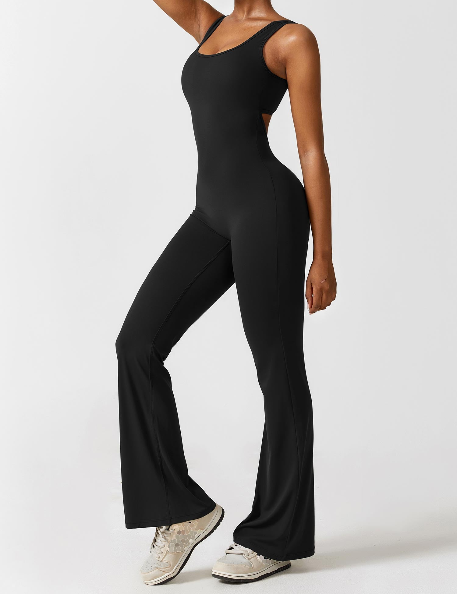 Denise - V-Rug Flared Jumpsuit voor Vrouwen