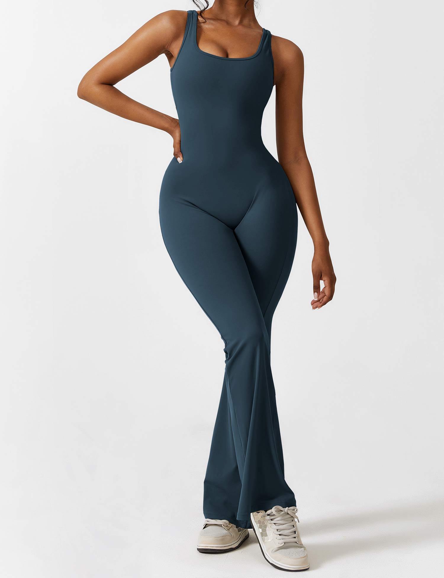 Denise - V-Rug Flared Jumpsuit voor Vrouwen