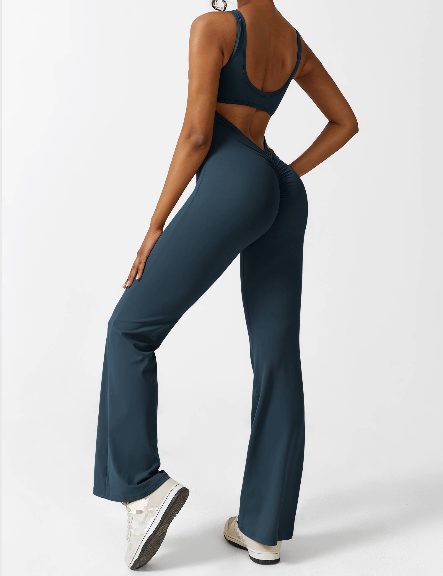 Denise - V-Rug Flared Jumpsuit voor Vrouwen