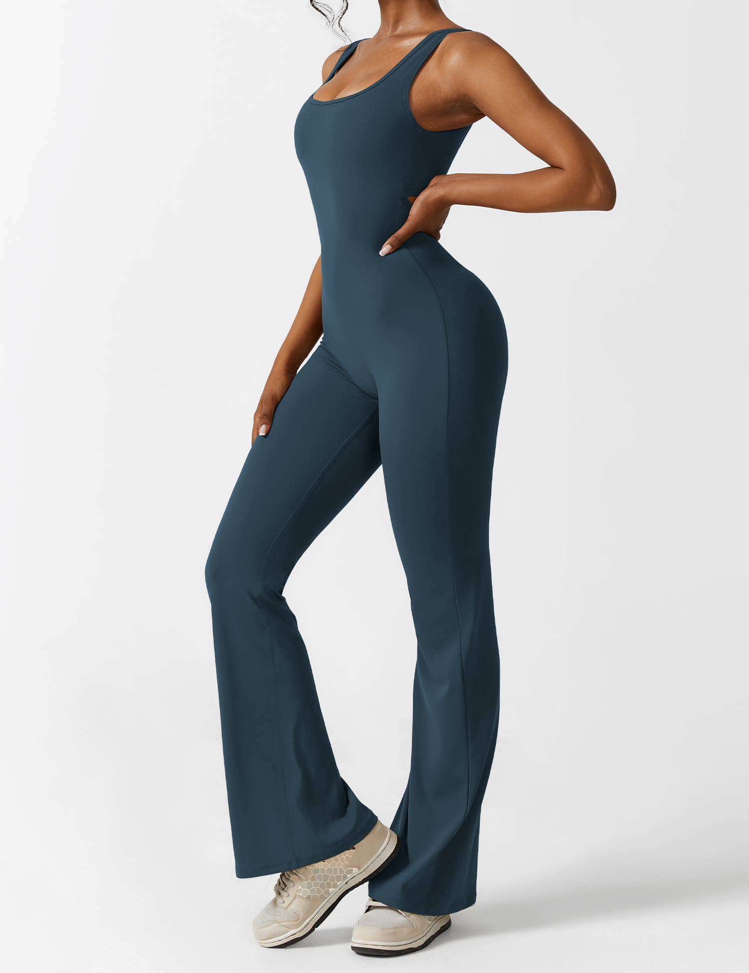 Denise - V-Rug Flared Jumpsuit voor Vrouwen