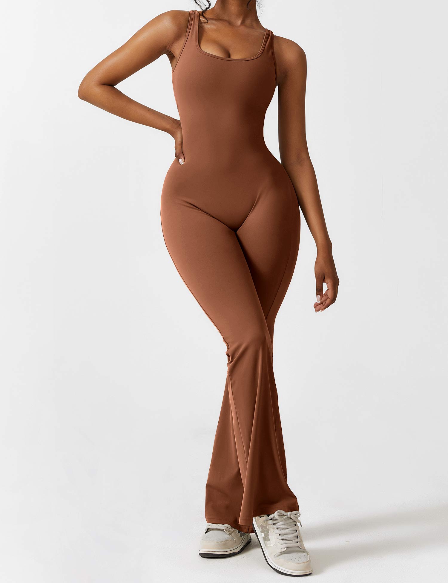 Denise - V-Rug Flared Jumpsuit voor Vrouwen
