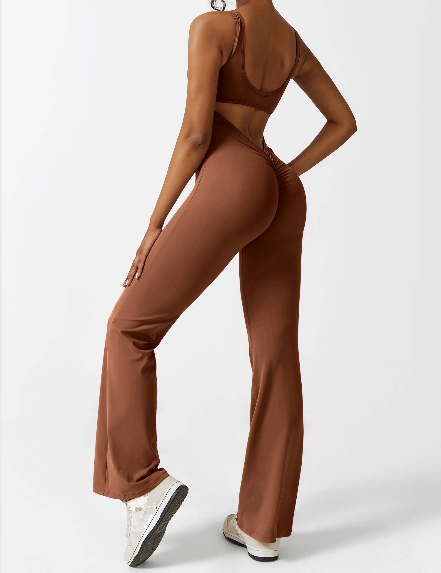 Denise - V-Rug Flared Jumpsuit voor Vrouwen