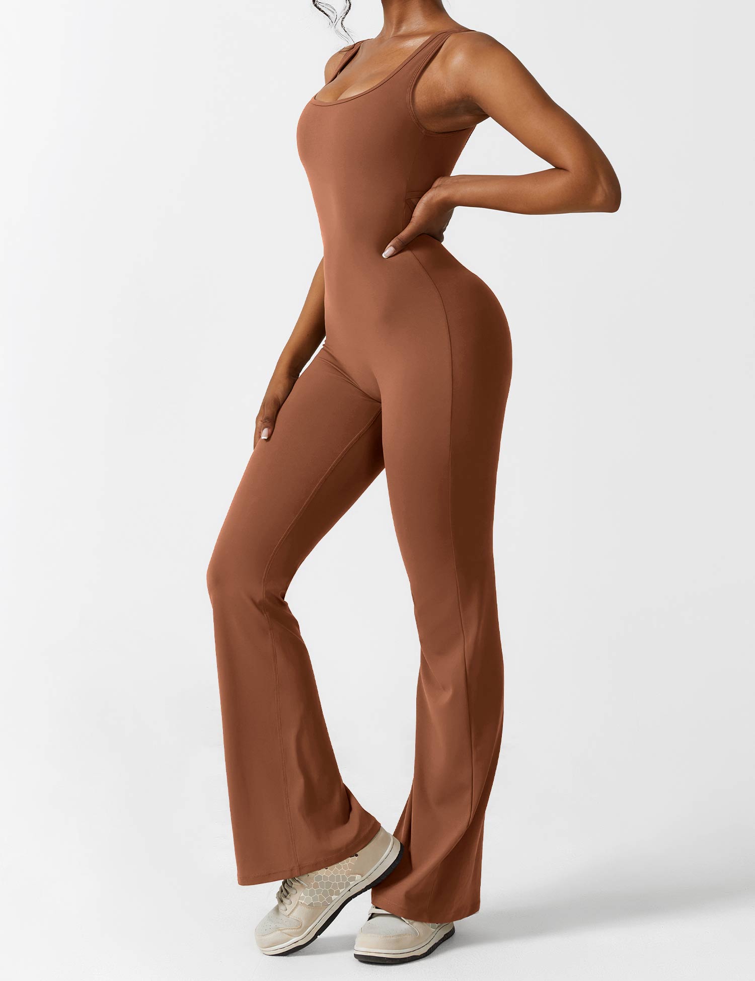 Denise - V-Rug Flared Jumpsuit voor Vrouwen