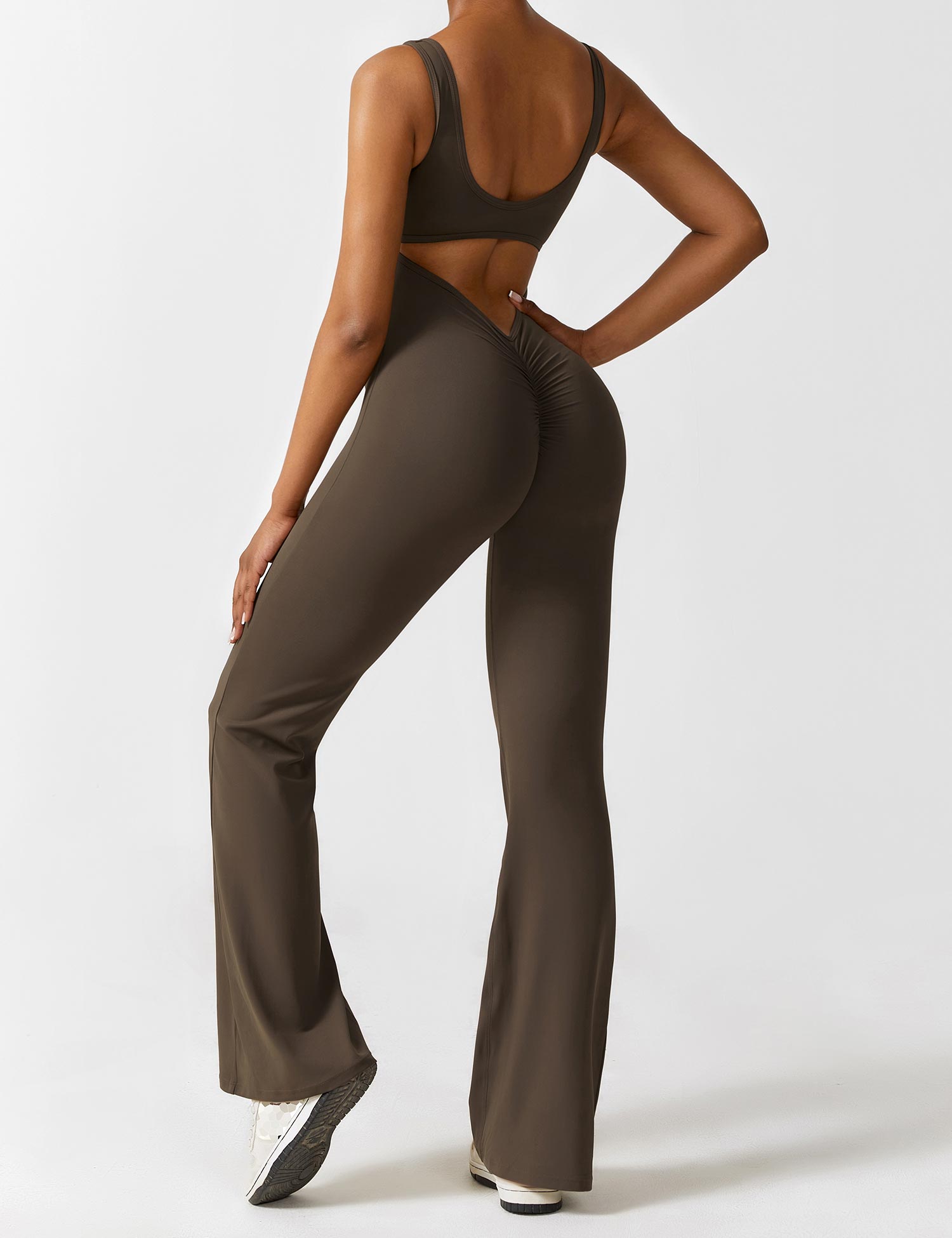 Denise - V-Rug Flared Jumpsuit voor Vrouwen