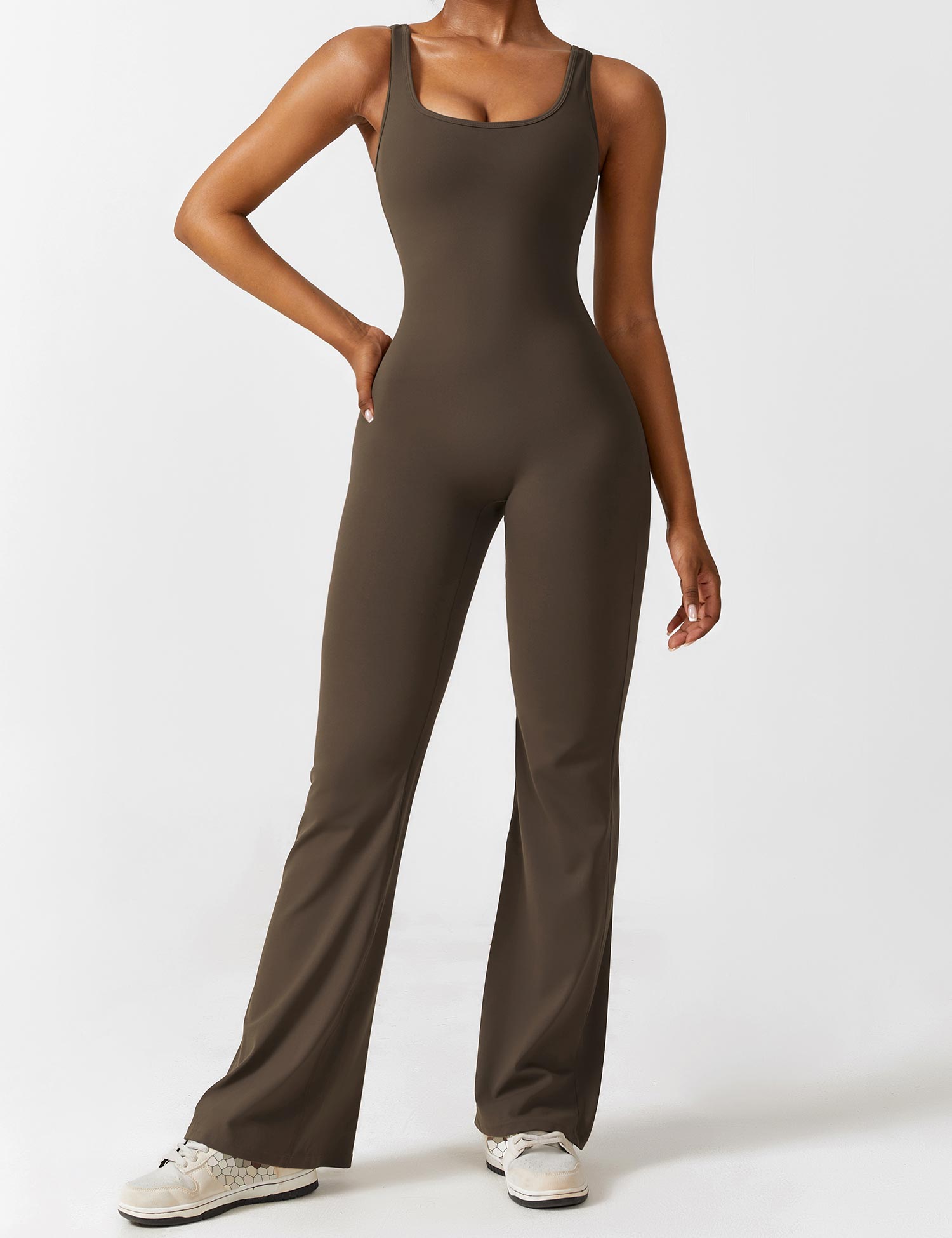 Denise - V-Rug Flared Jumpsuit voor Vrouwen