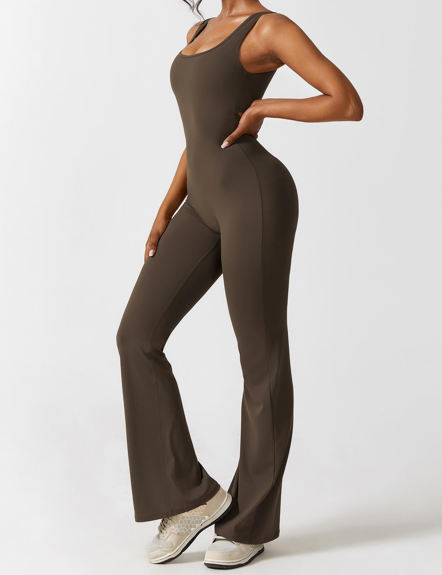 Denise - V-Rug Flared Jumpsuit voor Vrouwen