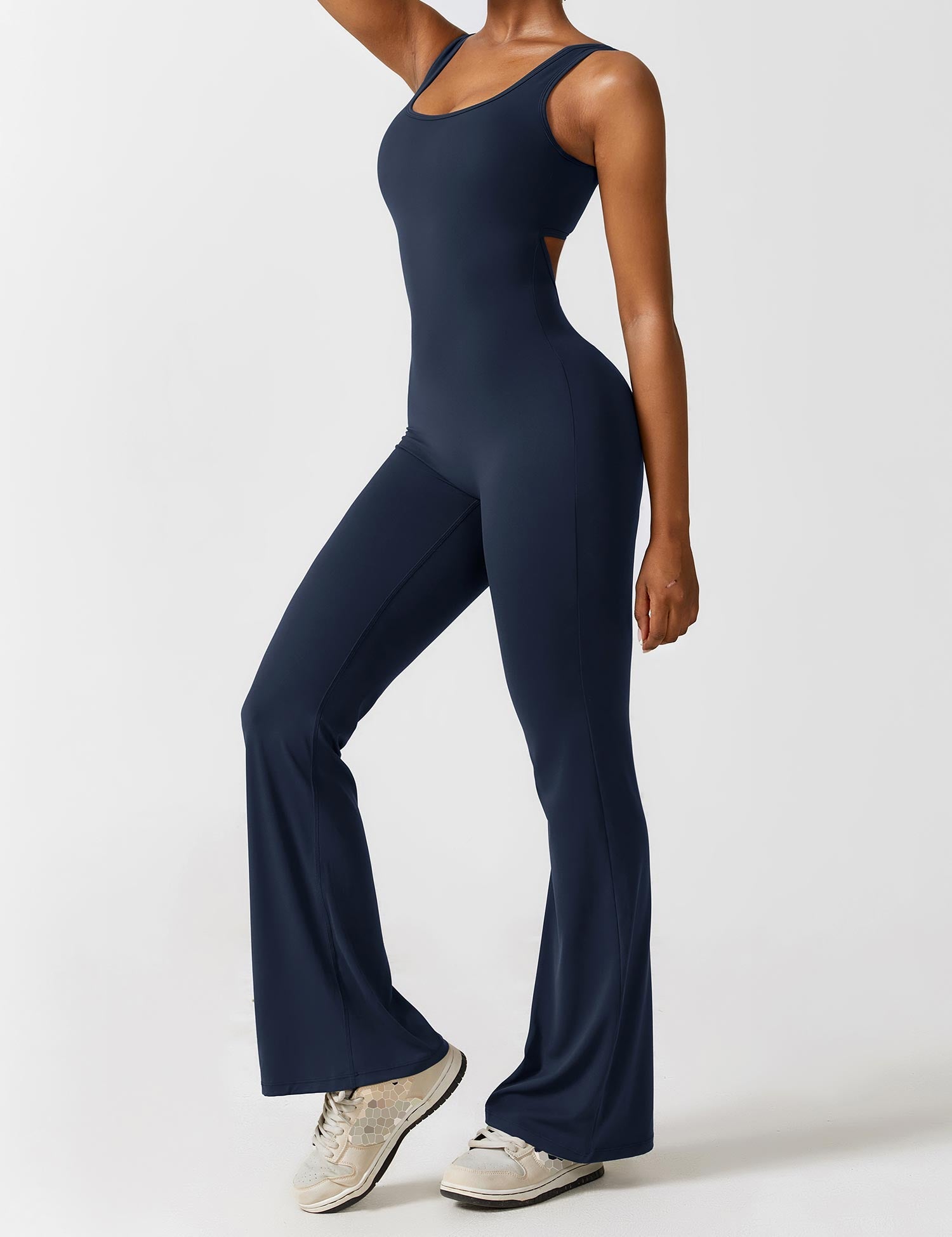 Denise - V-Rug Flared Jumpsuit voor Vrouwen