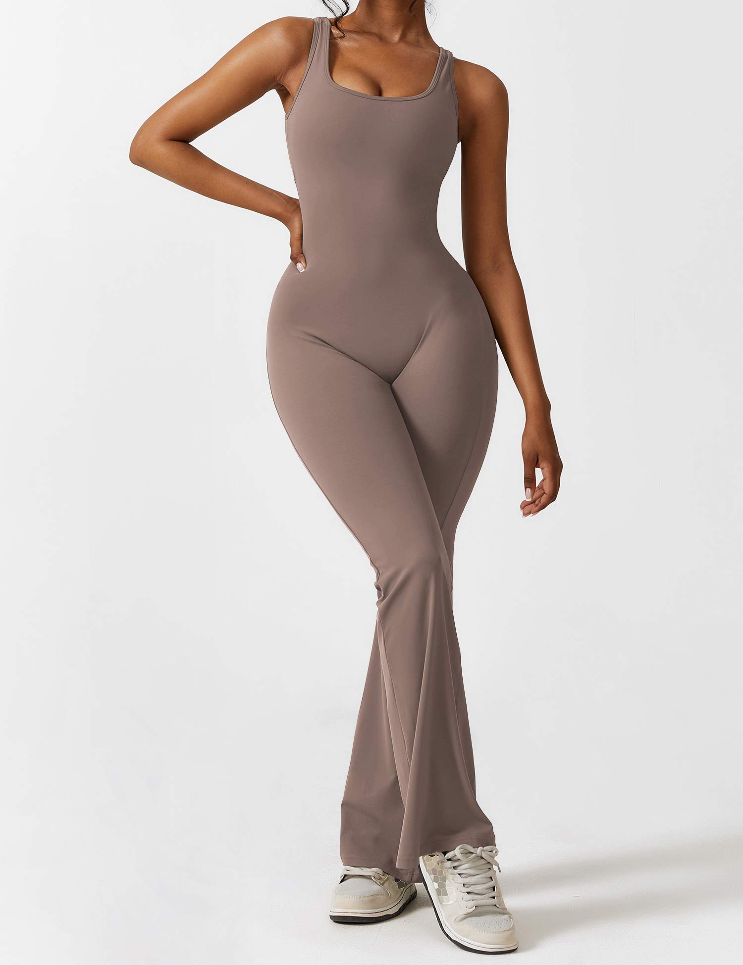 Denise - V-Rug Flared Jumpsuit voor Vrouwen