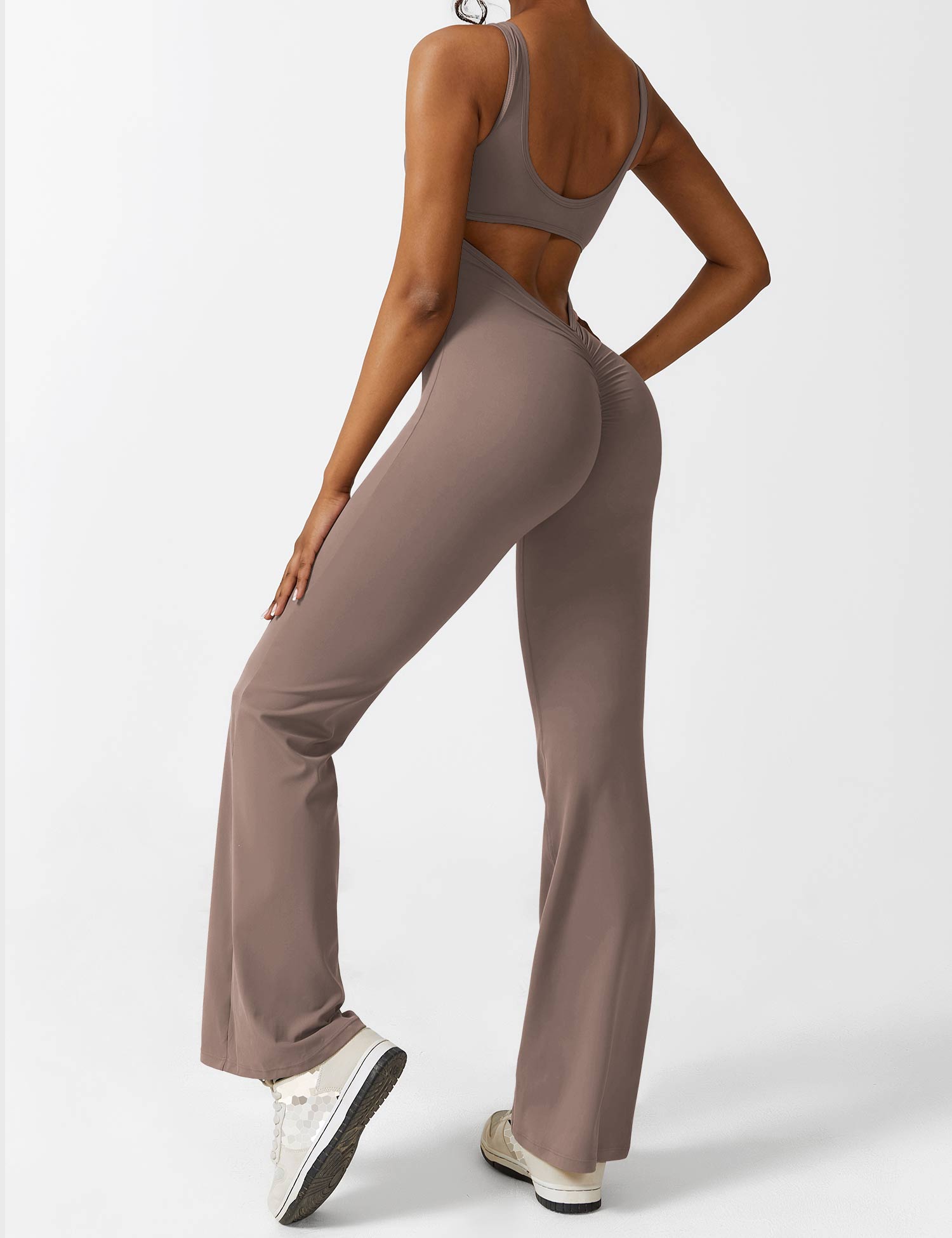 Denise - V-Rug Flared Jumpsuit voor Vrouwen