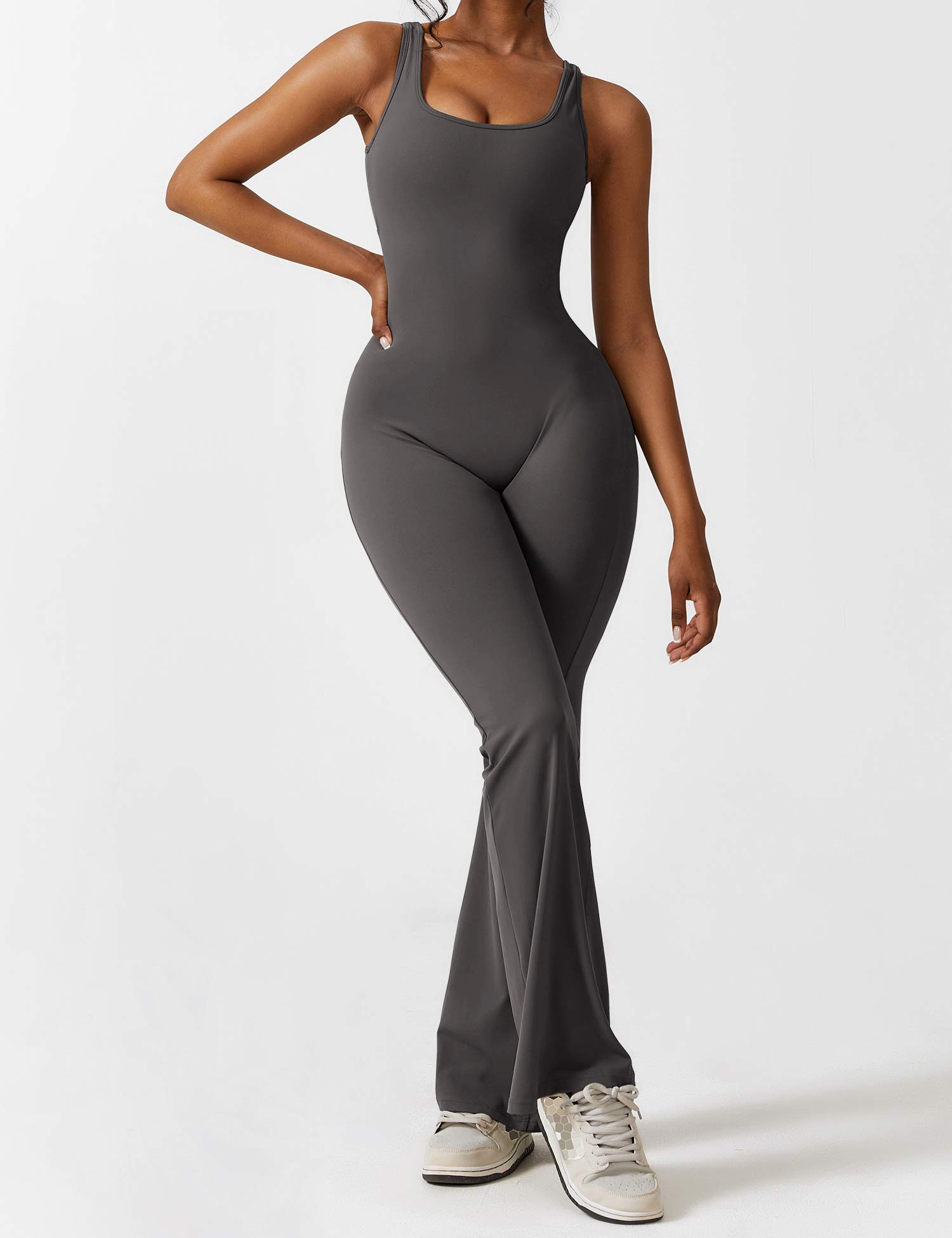 Denise - V-Rug Flared Jumpsuit voor Vrouwen
