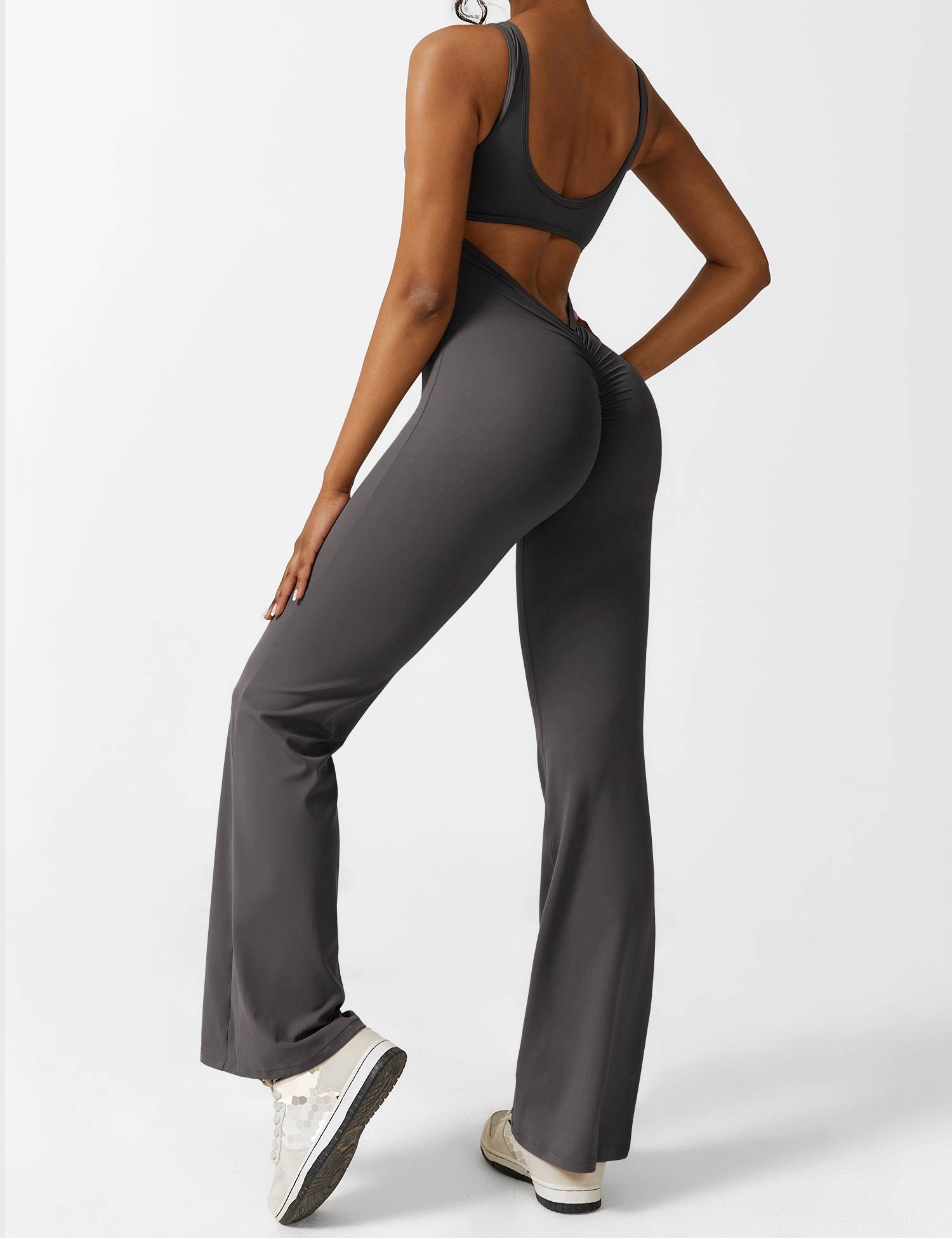 Denise - V-Rug Flared Jumpsuit voor Vrouwen