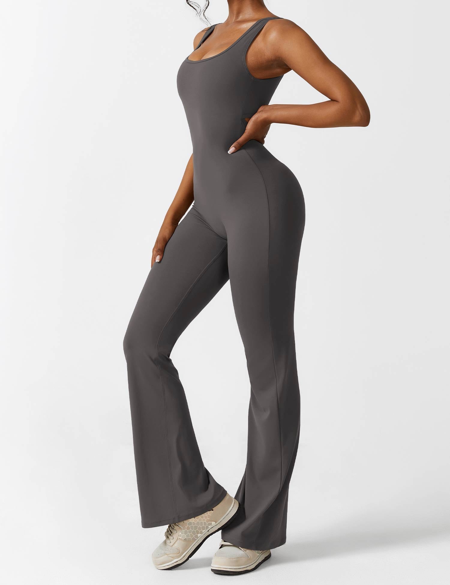Denise - V-Rug Flared Jumpsuit voor Vrouwen