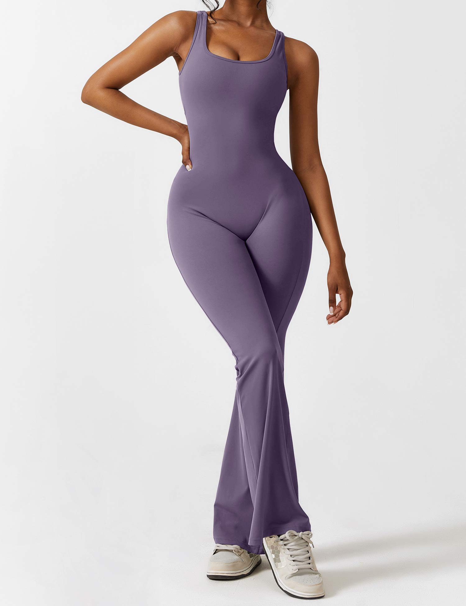 Denise - V-Rug Flared Jumpsuit voor Vrouwen
