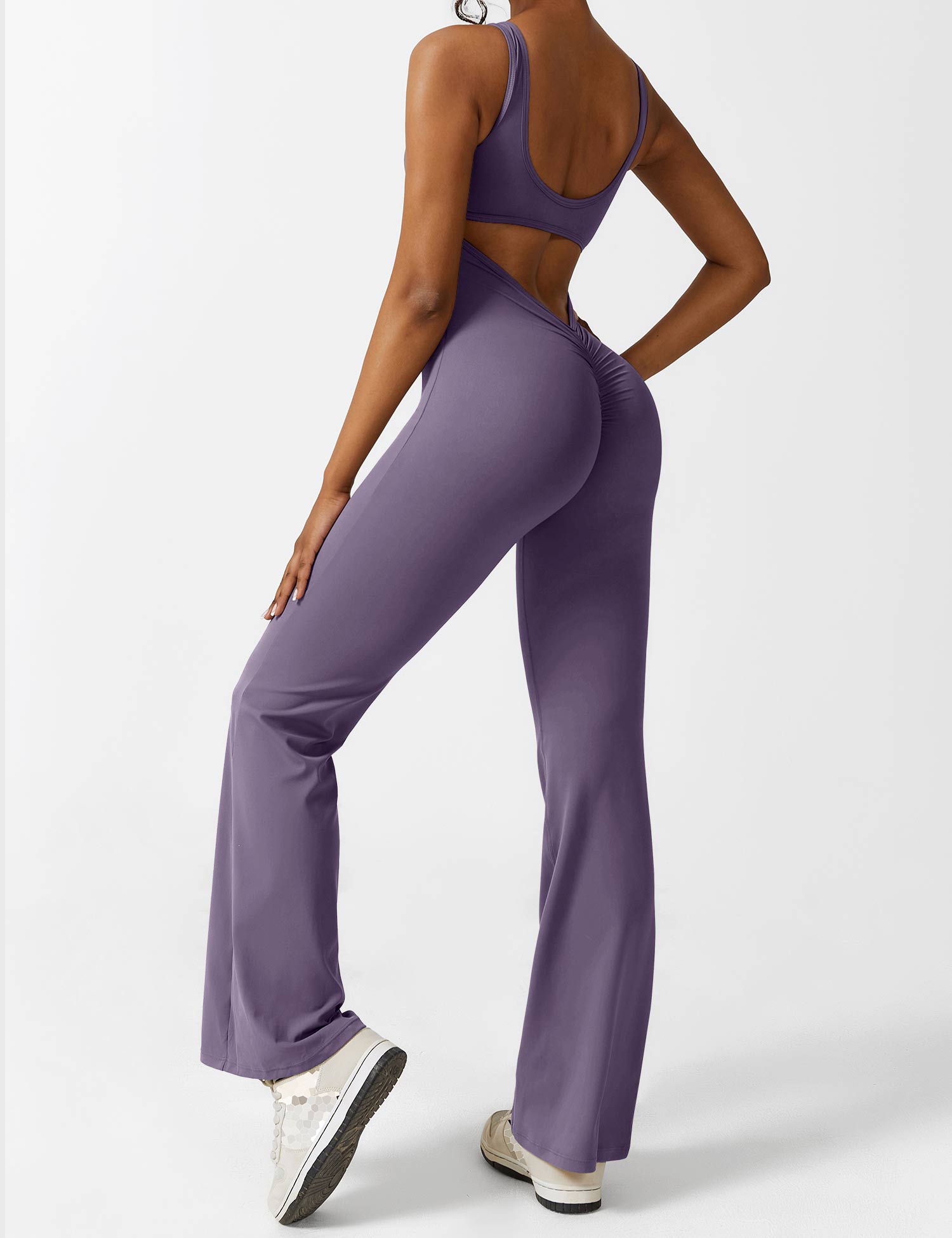 Denise - V-Rug Flared Jumpsuit voor Vrouwen