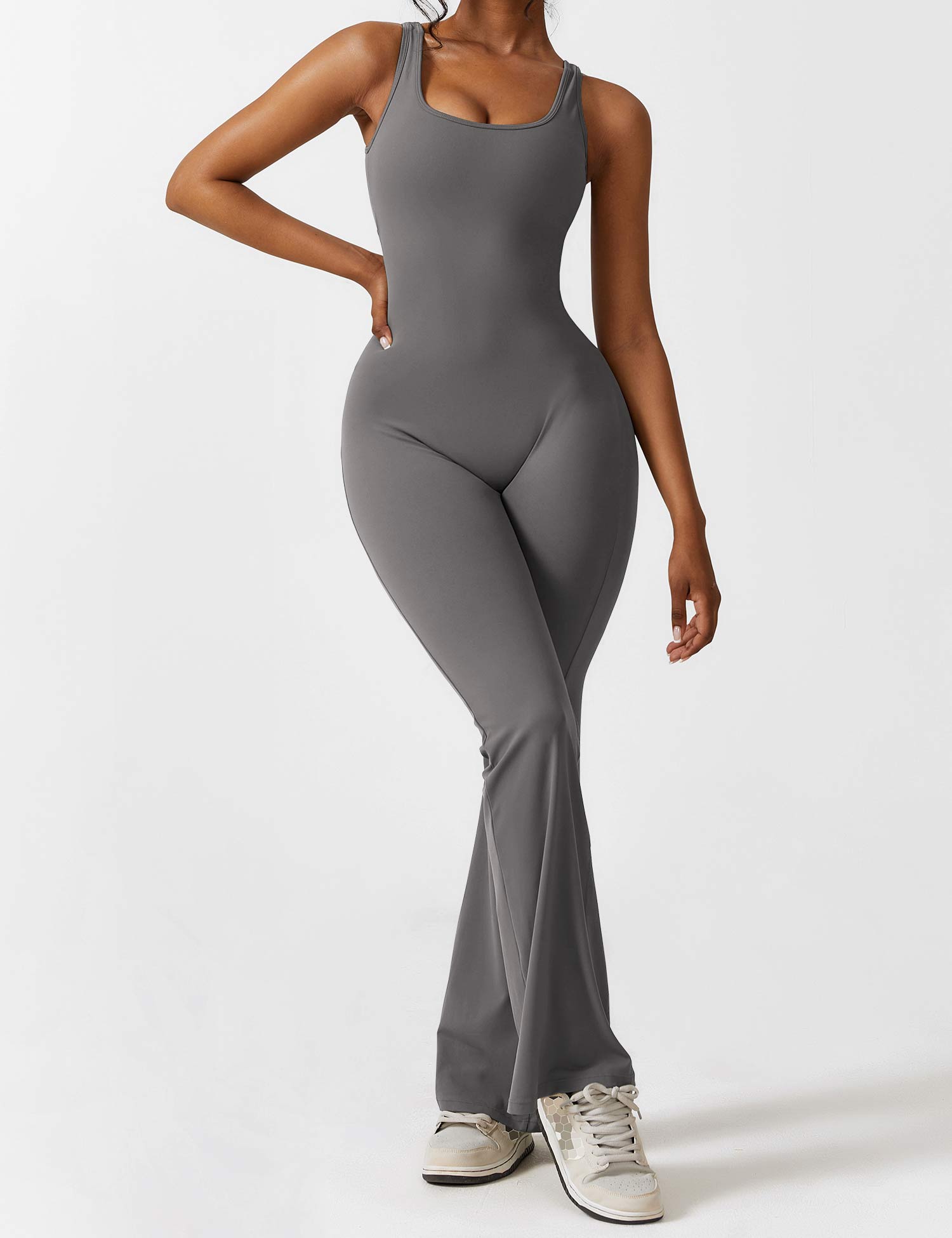Denise - V-Rug Flared Jumpsuit voor Vrouwen