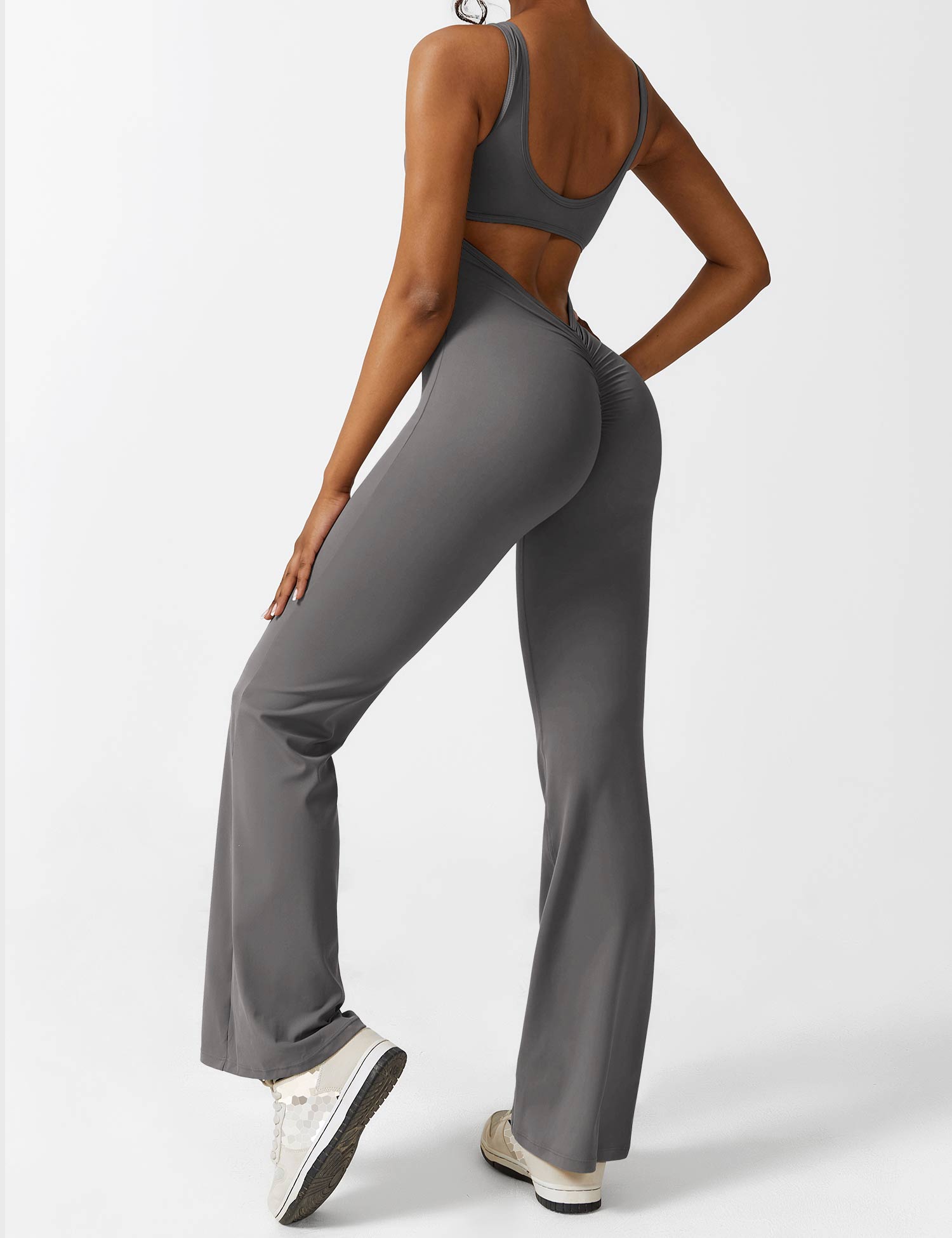 Denise - V-Rug Flared Jumpsuit voor Vrouwen
