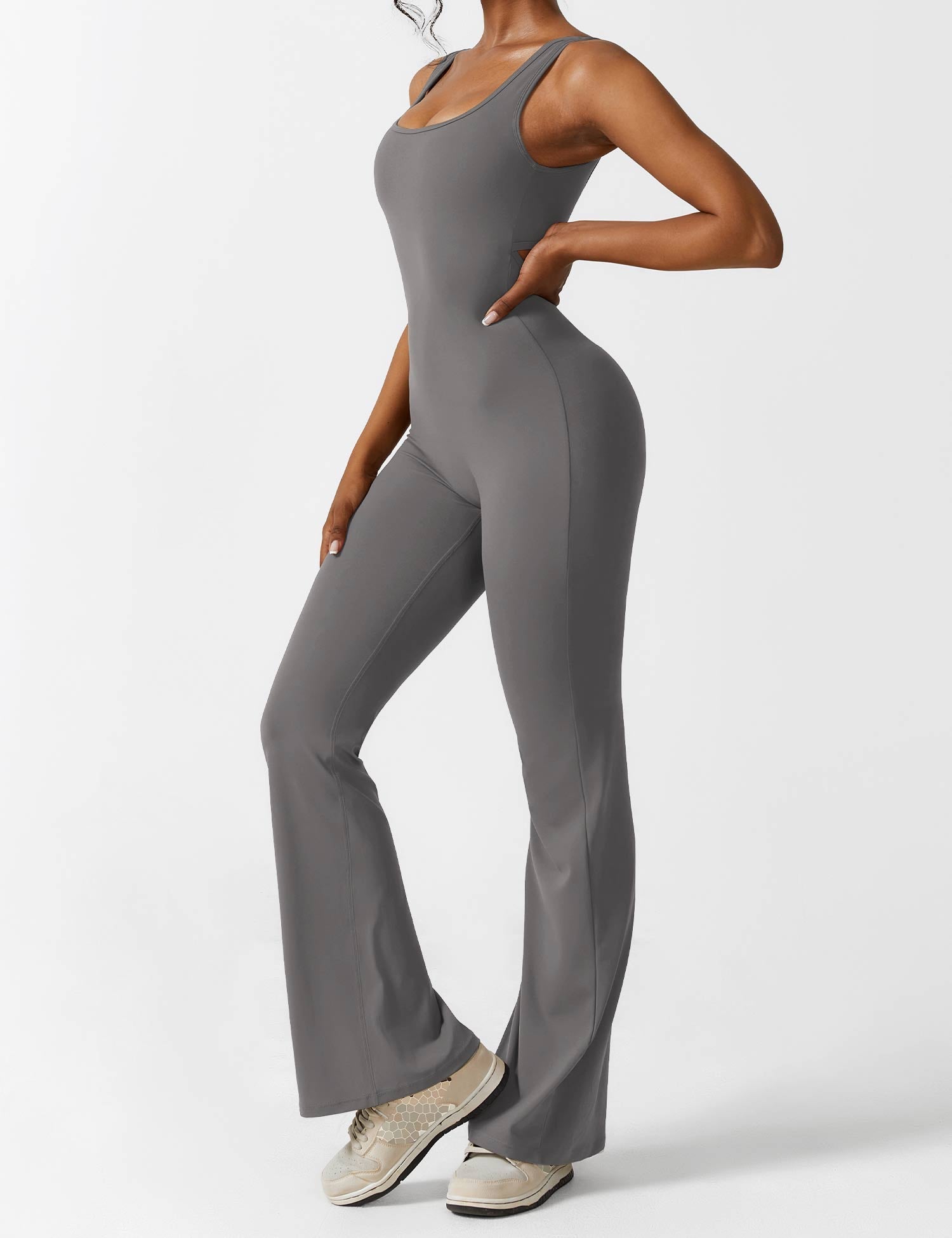 Denise - V-Rug Flared Jumpsuit voor Vrouwen