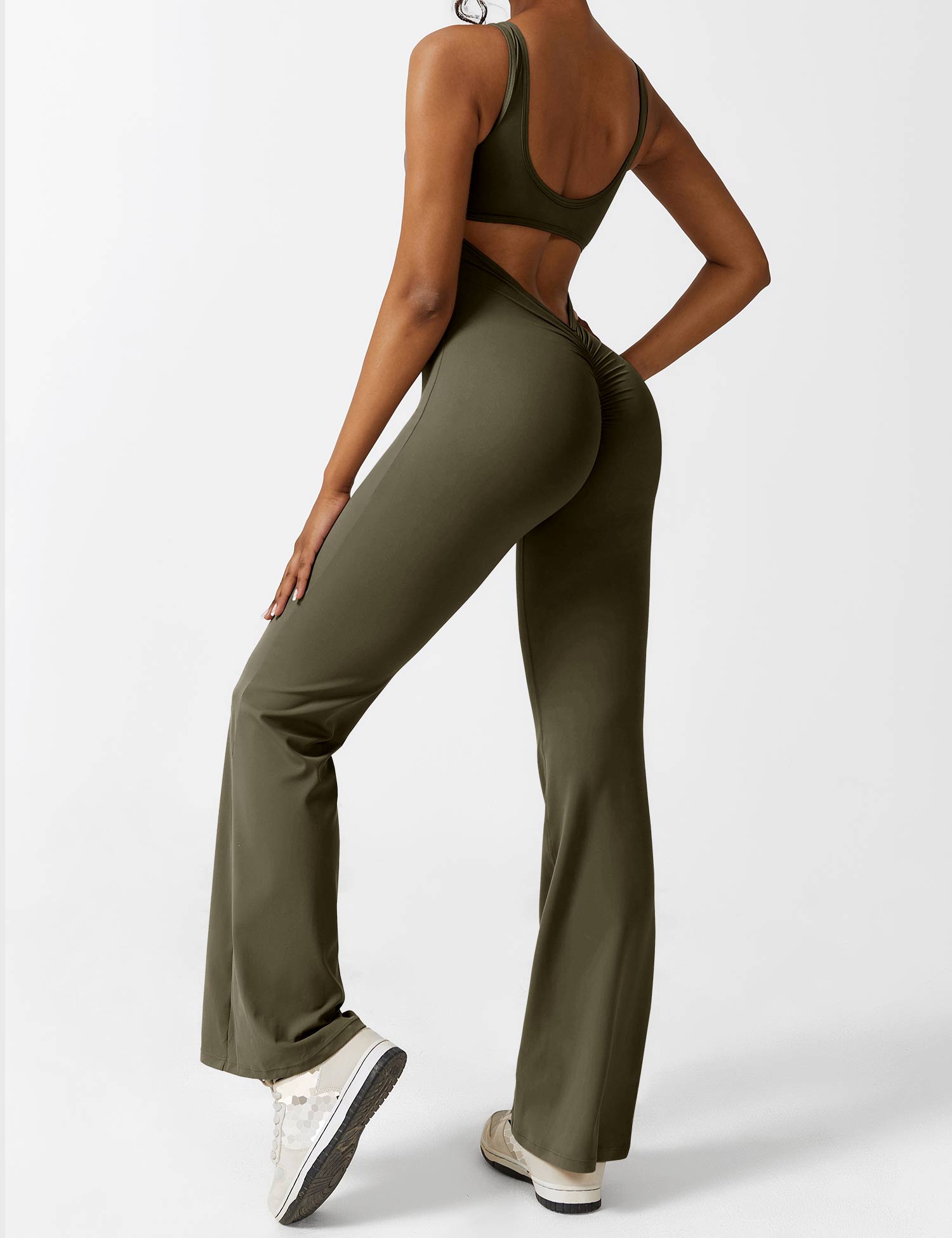 Denise - V-Rug Flared Jumpsuit voor Vrouwen