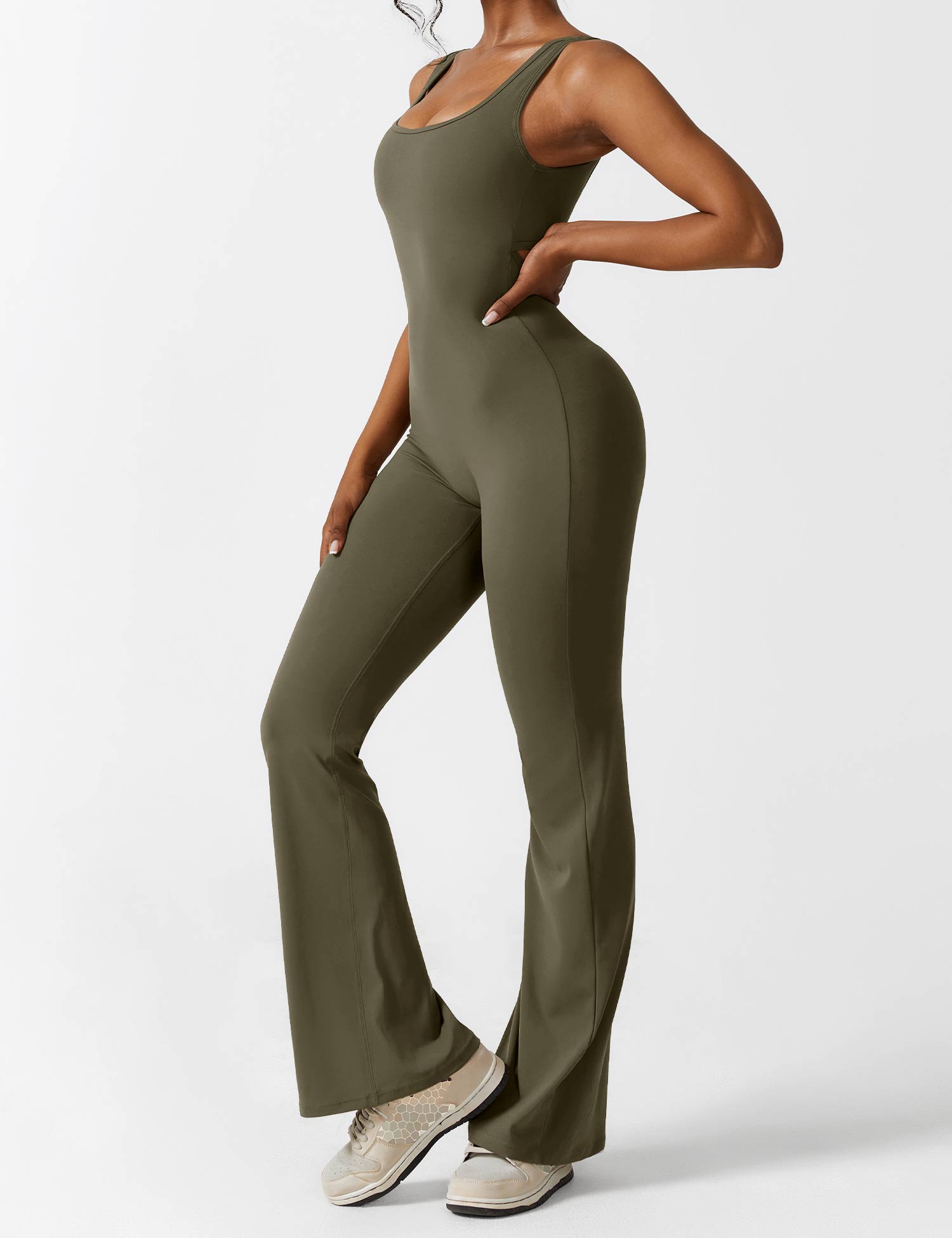 Denise - V-Rug Flared Jumpsuit voor Vrouwen