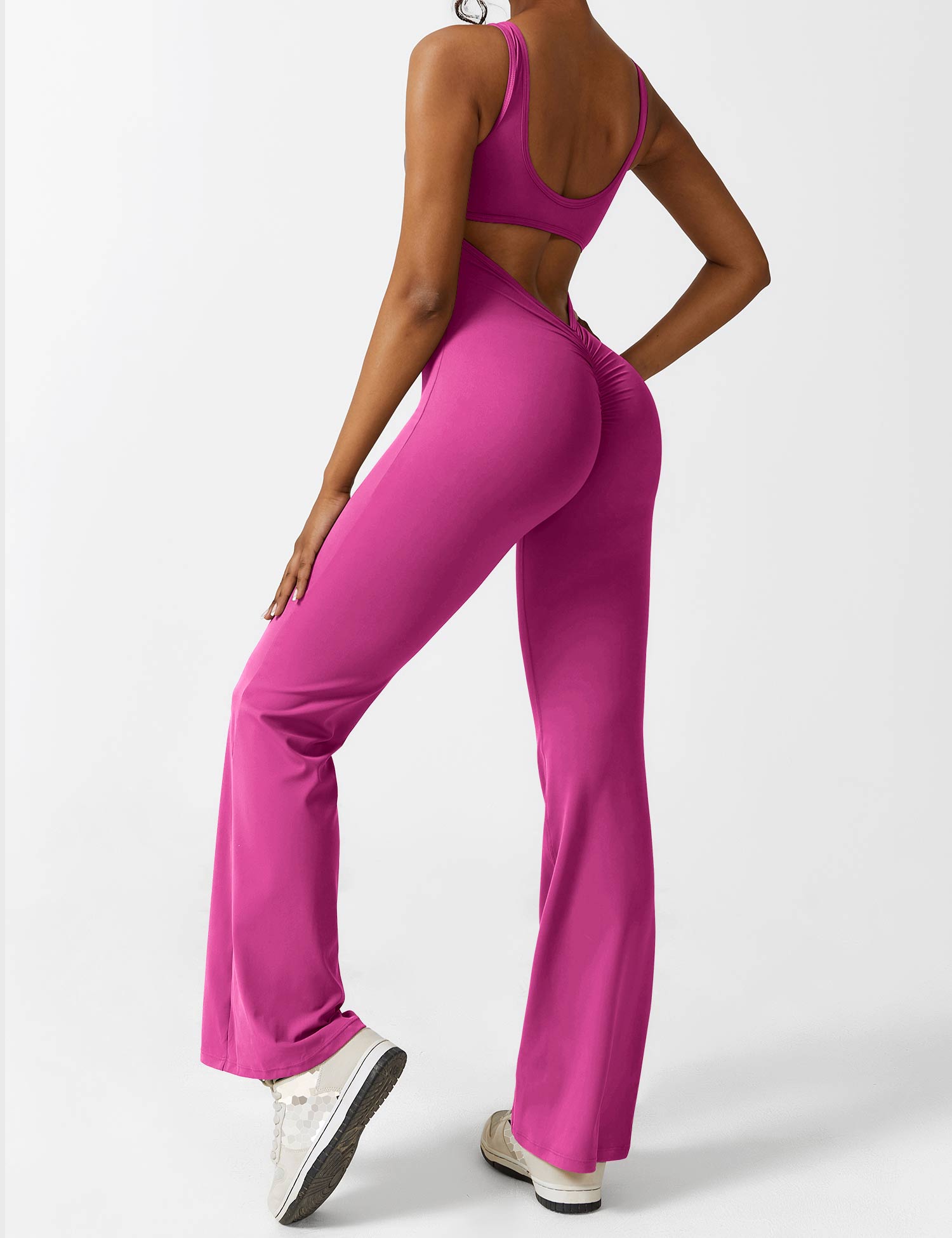 Denise - V-Rug Flared Jumpsuit voor Vrouwen