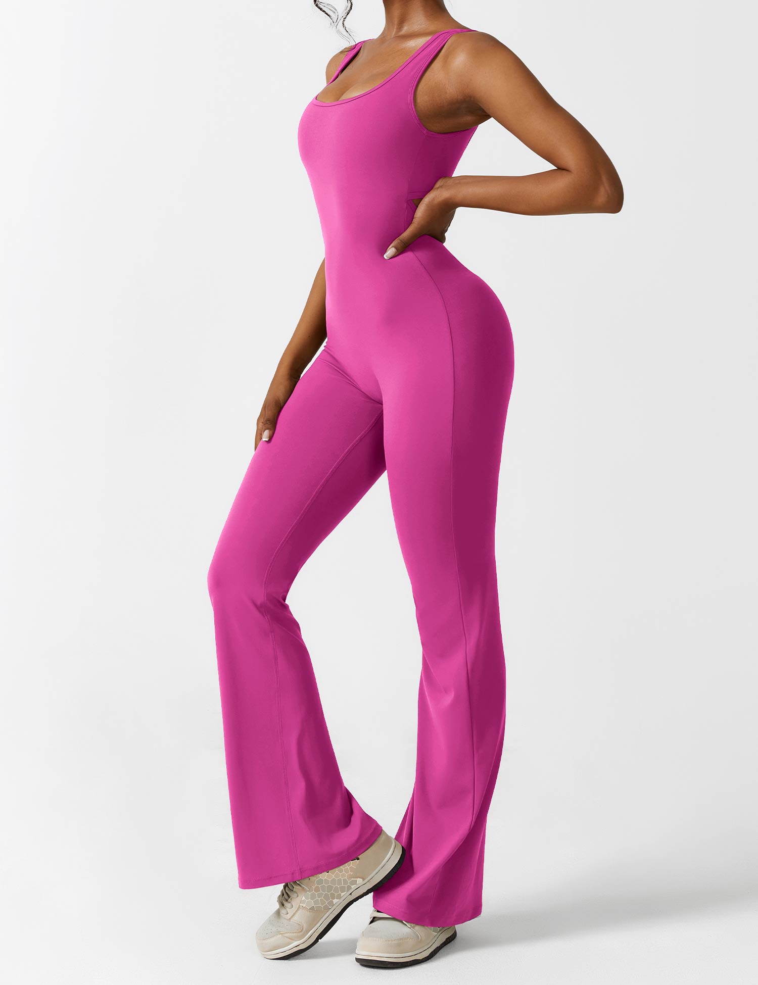 Denise - V-Rug Flared Jumpsuit voor Vrouwen