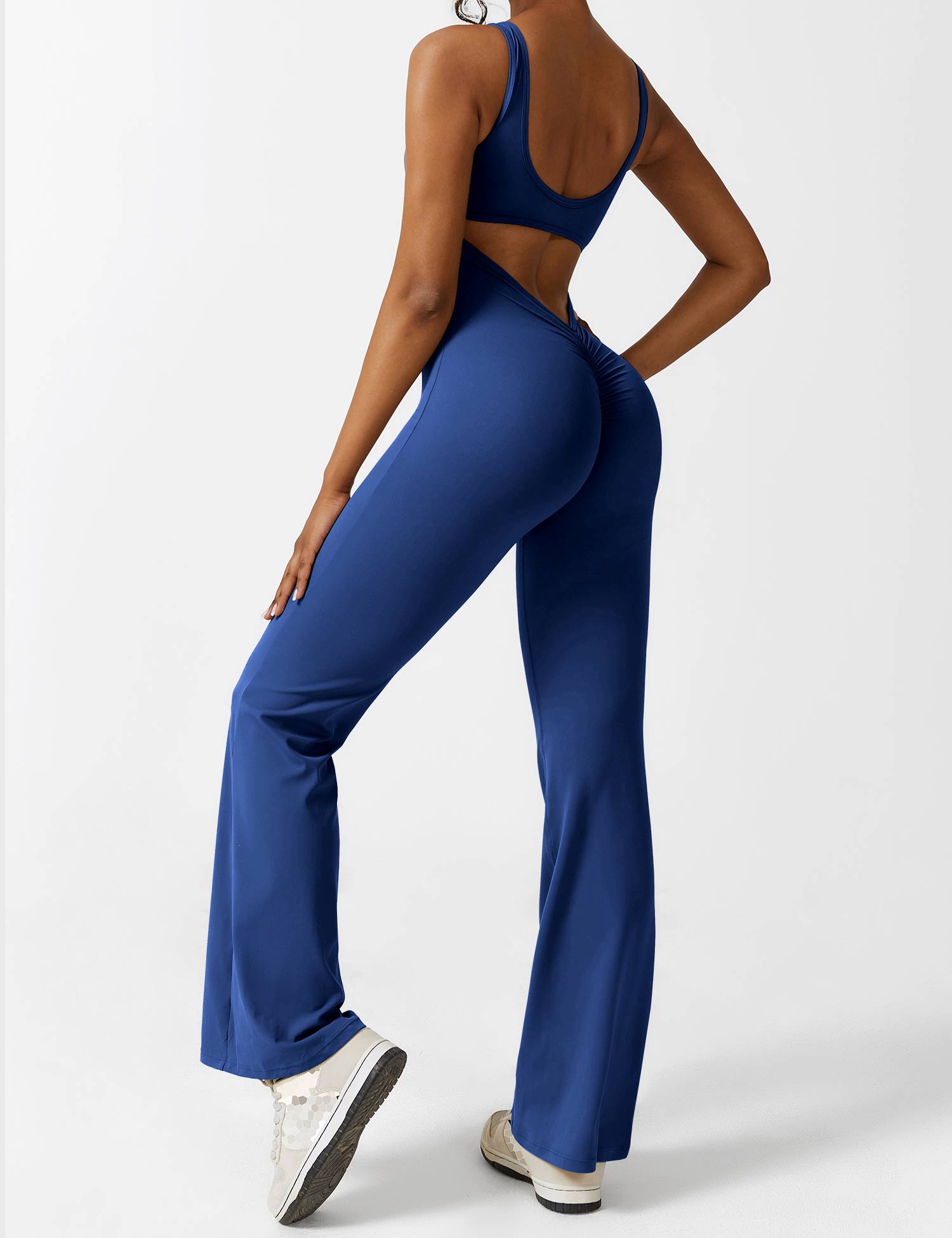 Denise - V-Rug Flared Jumpsuit voor Vrouwen