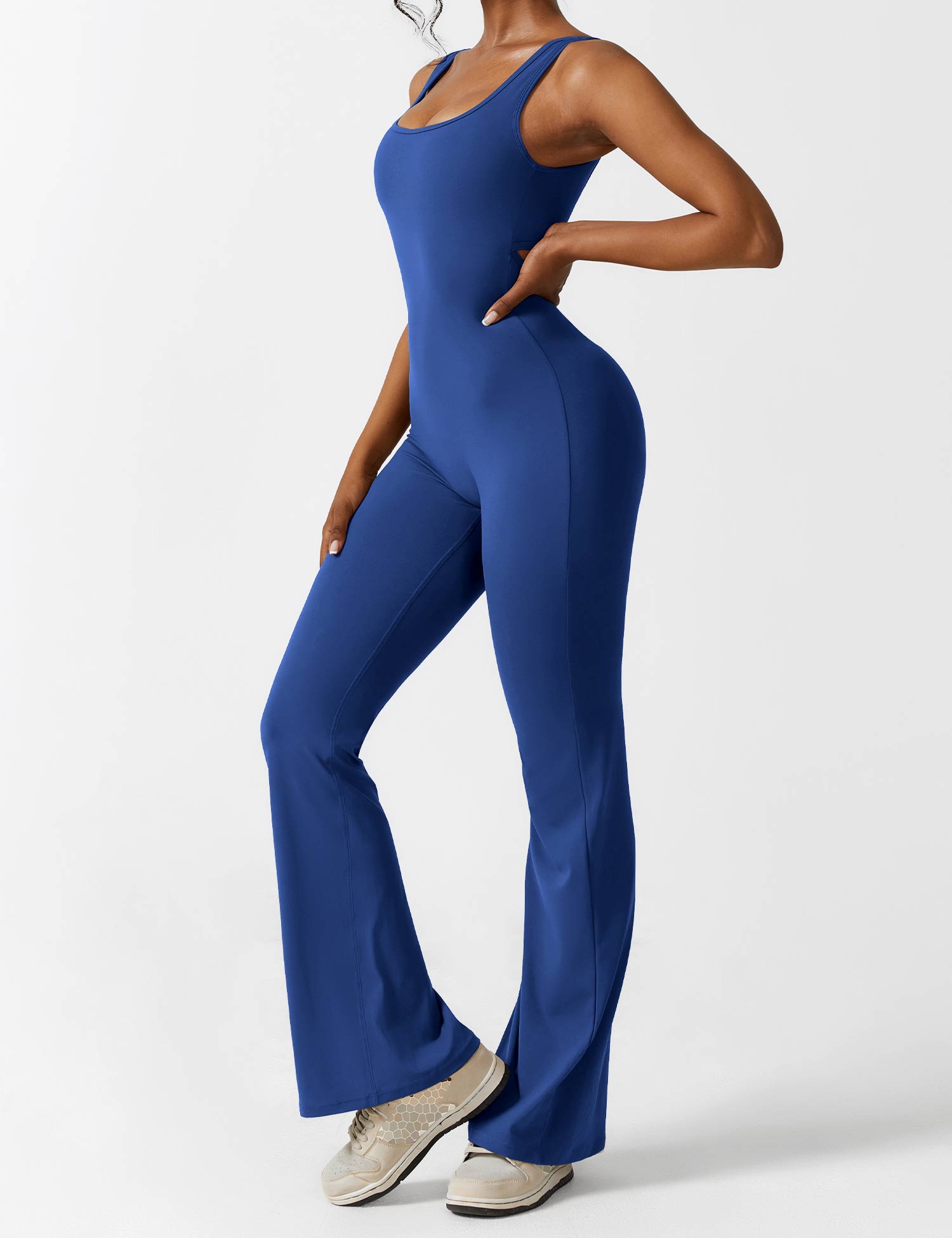 Denise - V-Rug Flared Jumpsuit voor Vrouwen