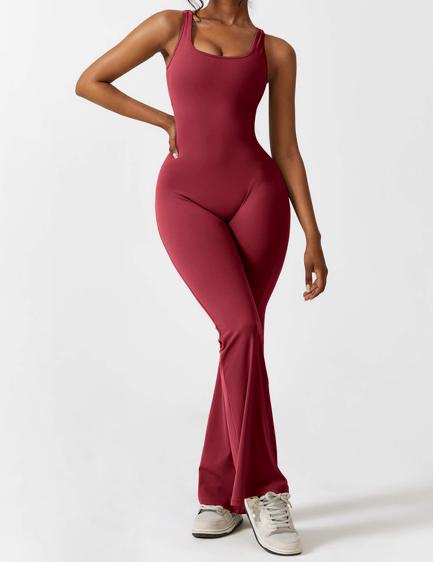 Denise - V-Rug Flared Jumpsuit voor Vrouwen