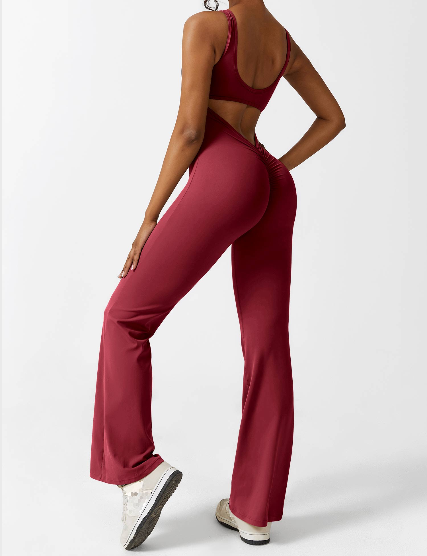 Denise - V-Rug Flared Jumpsuit voor Vrouwen