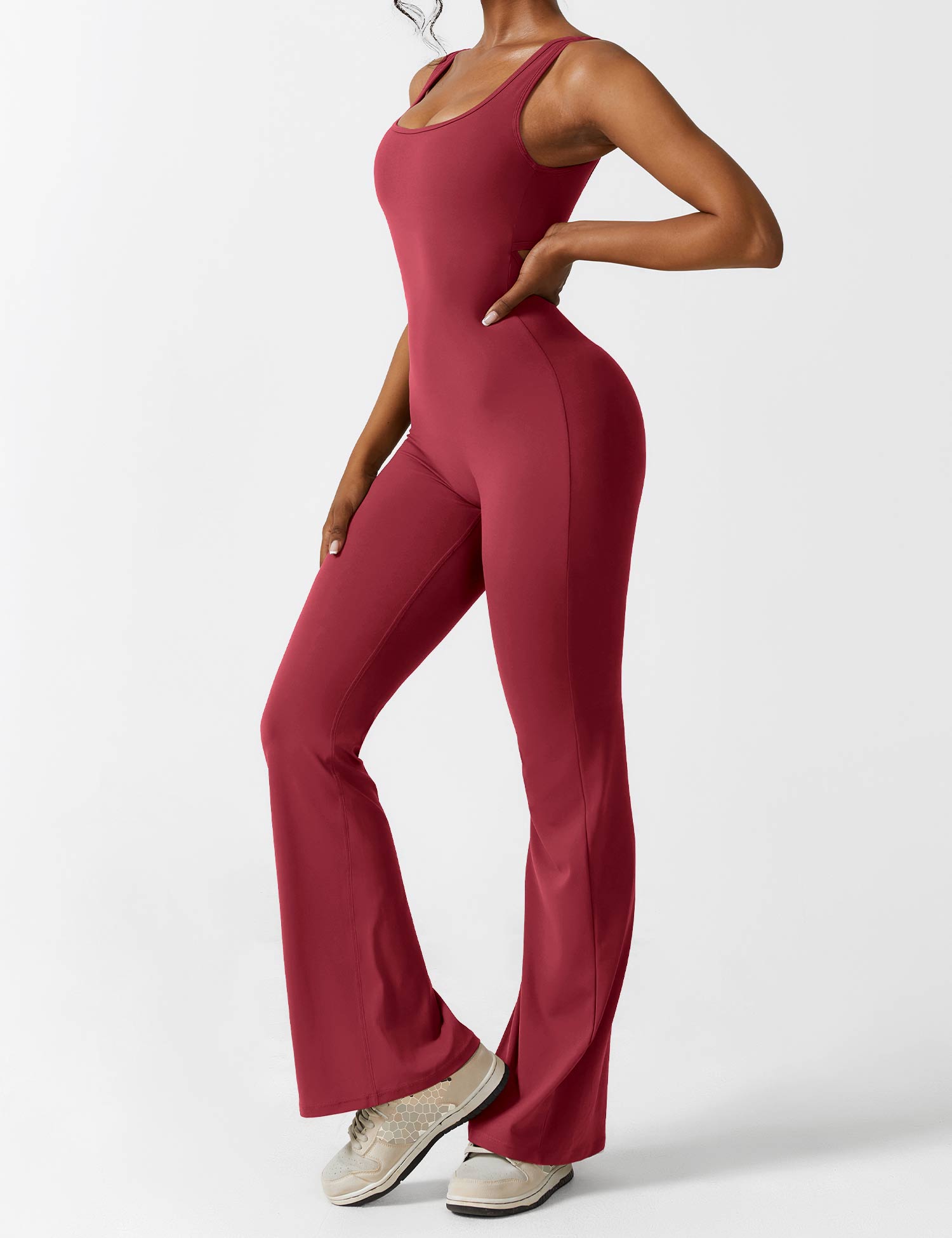 Denise - V-Rug Flared Jumpsuit voor Vrouwen