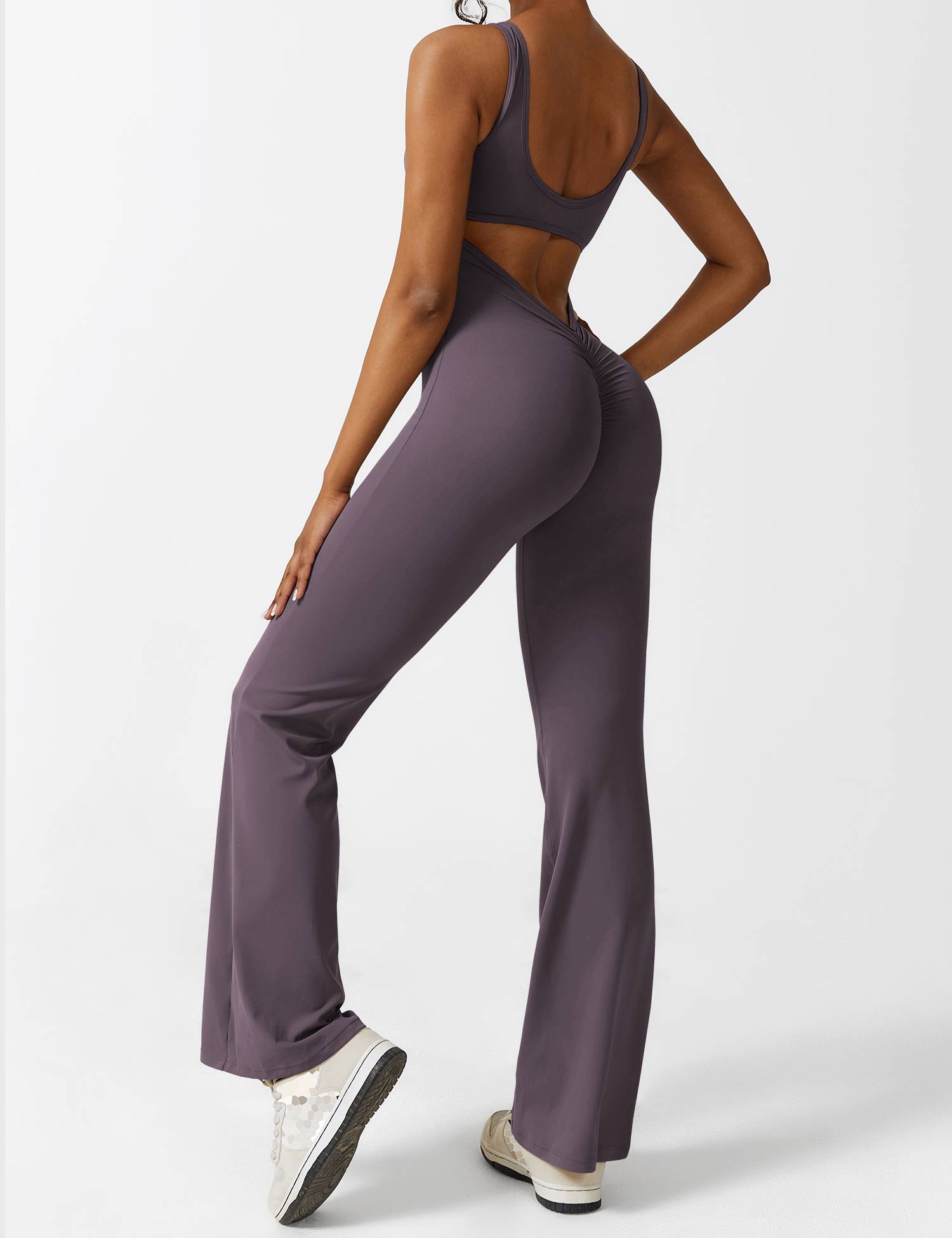 Denise - V-Rug Flared Jumpsuit voor Vrouwen
