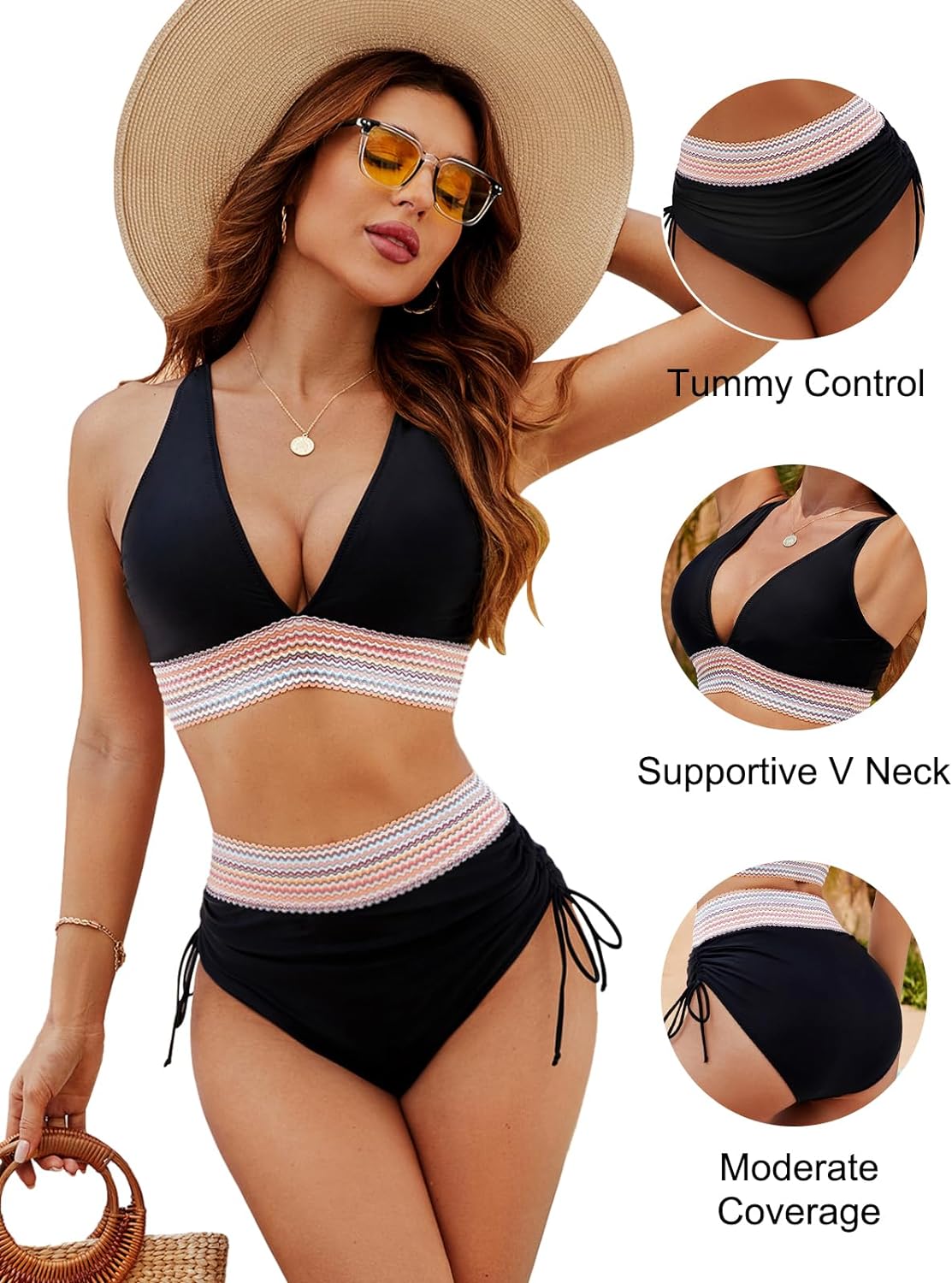💃High Waisted Tummy Control Bikini Set