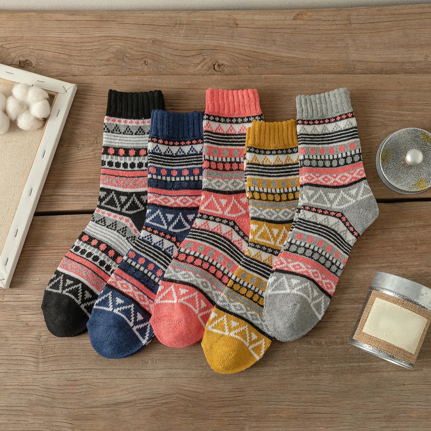 Thermosokken met print | 5-PACK