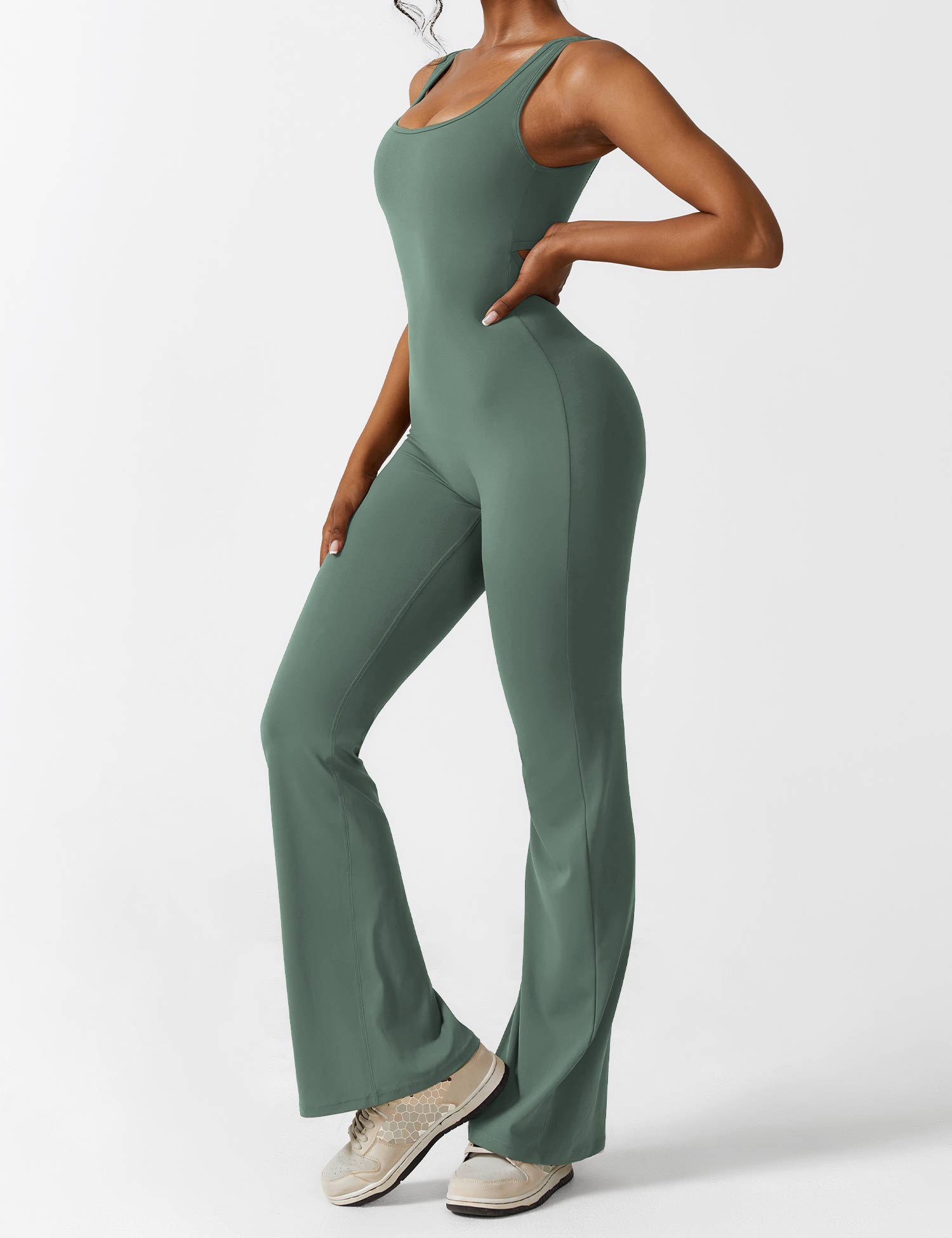 Denise - V-Rug Flared Jumpsuit voor Vrouwen