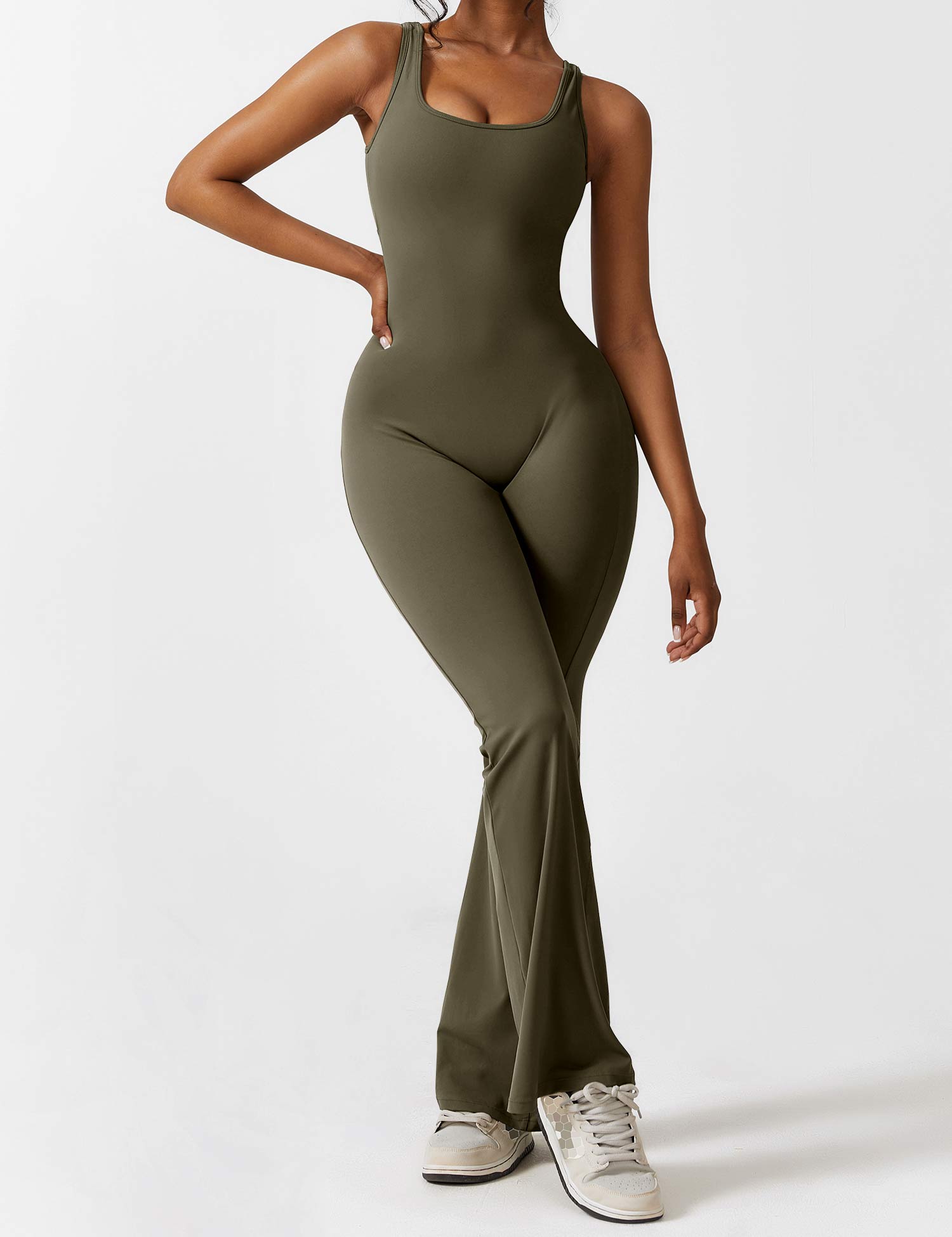 Denise - V-Rug Flared Jumpsuit voor Vrouwen